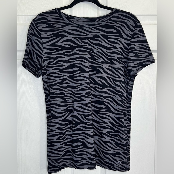 Victoria's Secret Pink Women's Zebra Print Short Sleeve T-Shirt - Size Large - Picture 1 of 5